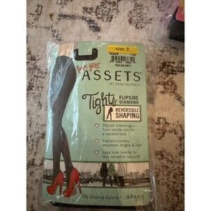 Love Your Assets SPANX Tights Flipside Diamond Shaping Size 2 Black NEW 1105